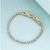 Braccialetti da tennis Bracciale da donna con zirconi di alta qualità Braccialetti staccabili regolabili con doppio bottone in acciaio al titanio Gioielli di moda2373