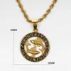 Pendant Necklaces Scorpio Leo 12 s Pendant Necklaces for Men Women Gold Color Stainless Steel Rope Chain Zodiac Signs Jewelry 230928