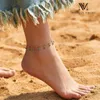 Anklets Moon Biżuteria Mniejszość stóp Spersonalizowany łańcuch kroplowy olej rzemieślniczy Niebieski wisiorek Temperament kostki Bracelety dla kobiet