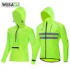 Cykeljackor Wosawe Windproect Men Cykling Jacket Sportkläder Reflekterande cykel Downhill Coat Rain Repellent Cykel Long Jersey Windbreaker 230928