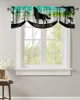 Curtain Wood Grain Gradient Forest Wolf Retro Window Kitchen Cabinet Coffee Tie-Up Valance Rod Pocket Short