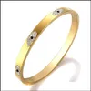 Designer Silver Bracelets Ladies Rose Gold Lady Men Screwdriver Diamond Plated Inlay Diamond Screw Cuff Bangle Couple185K