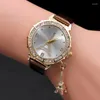 ساعة معصم W Women Wime Watch Fashion Eiffel Tower Steel Stains Steel Coutses Wather Clock Female Reloj