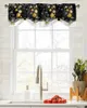 Curtain Christmas Winter Golden Ball Window For Living Room Kitchen Cabinet Tie-up Valance