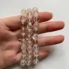 Strand 8 10mm Natural Clear Quartz Stone Tibetan Silver Beads Charms Pendant Armband Män Kvinnor Girls 1pc Dropship