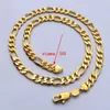 Solide Stamep 585 gekeurd 24 k geel fijn goud gevuld Europa Figaro ketting link ketting lengte 8 mm Italiaanse link 60cm316k