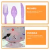 Disposable Dinnerware Halloween Supplies Paper Plate Cup Suit Party Fork Cutting Tool Pink Plastic Silverware