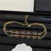 Чокеры Дизайнерские ожерелья с подвесками в форме буквы «жемчуг» и золотое ожерелье женские двойные украшения CCity Woman 6575672