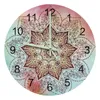 Wall Clocks Mandala Gradient Flower Large Round Luminous Needles Clock Decor Room Hanging Ornaments Decoration Silent