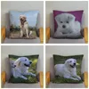 Pillow Smart Labrador Retriever Dog Cover Soft Short Plush 45 45cm Case Home Decor Animal Pillows For Sofa Car