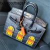 Designer Bag Womens Bolsas Importadas American Alligator Skin House Totalmente Handmade Personalizado Womens Couro 20cm Pequeno HigEnd Mini Platinum