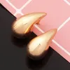 Dangle Oorbellen Vintage Gouden Kleur Chunky Dome Drop Voor Vrouwen Glanzende Dikke Teardrop Lichtgewicht Hoops Earring Sieraden