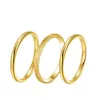 Acier titane or 18 carats édition coréenne Sansheng III givré petit anneau uni pour la personnalité de la mode des femmes ins anneau de queue d'anneau de nourriture de mode