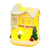 Juldekorationer dekoration Micro Landscape Ornament White Luminous Hart House Xmas Gift For Home