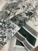 Women's Square Scarf Scarves 100% Twill Silk Material Grönt tryck Brevblommor Patten Storlek 90 cm -90 cm