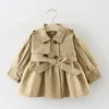 Coat MODX Children's Clothing Girls' Kids Jacket Spring Autumn Korean Style Cute Long Trench Baby Girls Windbreaker