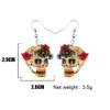 Stud Bonsny Statement Acrylic Classic Halloween Floral Skull Earrings Dangle Drop Fashion Jewelry For Women Girls Ladies Charms 230928