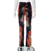 Pantalon femme Tie Dye Imprimer Gland Femmes Élastique Taille Haute Slim Pantalon Skinny Femme Streetwear Bas