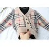 Herbst Kinder Designer Kleidung Plaid Print Strickjacke Baby Junge Mädchen Pullover Strickwaren Jumper Kinder Mantel