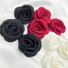 Dekorativa blommor 10st 6 cm handgjorda brända tyg tyg rose blomma hårklipp smycken tillbehör bröllop brosch