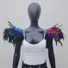 Foulards 2023 Style gothique Plume Châle Femme Épaule Wrap Cape Performing Party Epaulets Halloween Cosplay Rave Carnaval Luxury Wings