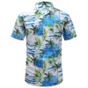 Męskie koszule hawajskie koszulę plażową dla mężczyzn odzież 3D drukowane drewniane liście drewniane dłonie y2k topy letnie lapowe bluzka krótkie rękaw