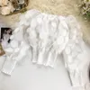 Blouses pour femmes Chemises Sexy hors épaule femmes hauts et chemisiers maille pure manches bouffantes hauts été 3D fleur Vintage blanc femmes chemise chemisier 230928