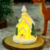 Juldekorationer dekoration Micro Landscape Ornament White Luminous Hart House Xmas Gift For Home