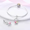 For women charms authentic 925 silver beads Star Moon Cat Basic Chain