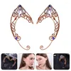 Backs Earrings 2pcs Sparkly Ear Bone Clip Copper Girls Fancy Dress Rhinestone Folder Jewelry