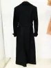 Casual Dresses Runway Winter Luxury Women's Tweed Suit Collar Long Sleeve Dress Elegant Double Breasted Black Vestidos