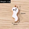 Charms 10 Stück 8 x 26 mm Cartoon-Emaille-Halloween-Geist-Anhänger für die Herstellung von DIY-Ohrringen, Halsketten, handgefertigten Schlüsselanhängern, Schmuckzubehör