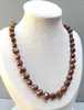 Chains Hand Knotted 8-9mm Brown Green White Freshwater Baroque Pearls 45cm Necklace Women Fashion Jewelry