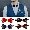 Bow Ties luksusowy moda złota aksamitna bowtie świąteczny metal ozdobionego ślubnego modnego obroży prezenty biżuterii dla mężczyzn