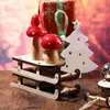 Figurine decorative 5 pezzi Slitta in legno Ornamenti pendenti Decor Office Sleigh Decorazione Forme Crafting