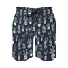 Shorts masculinos Cactus Print Board Verão Engraçado Plantas Clássico Calças Curtas Esportes Surf Quick Dry Design Praia Troncos