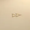 スタッドイヤリングファインジュエリーシンプルな3つのベゼルの輝きのあるダイヤモンド14Kソリッドゴールドトリプルラウンドシェイプダイヤモンドミニイヤリング