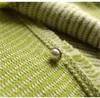 Kvinnors stickor Chic Pearls Button Wool Women Sweater Green Sticked Cardigans Female Knit Jacket Långärmning Spring Autumn Knitwear H330