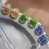 Brincos de parafuso prisioneiro doce cristal delicado cor de ouro bonito mini orelha studs na moda unhas para mulheres meninas jóias de casamento presente