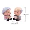 Servis uppsättningar 2 datorer gammal man Granny Ornament Desk topper Cake Harts Decoration Hat äldre toppers