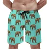 Męskie spodenki Summer Gym Cute Elephant Sports Filigree Druku