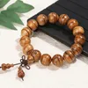 Bangle JD Natural Wooden Agalloch Lucky Wealth Beaded Bracelet Women Men Buddha Bead Mala Prayer Gourd Pendant Hand String Jewelry Gift 230928