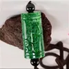 Natürlicher Jade-Anhänger mit grüner Drachensäule, hohl geschnitzte Ruyi-Kette, Smaragd, Modeschmuck für Männer und Frauen