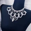 Catene di moda di lusso grande collana con pendente a goccia di cristallo per le donne esagera gioielli lampeggianti con strass multistrato