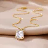Collier ras du cou de luxe en cristal et Zircon pour femmes, chaîne de clavicule, en acier inoxydable, bijoux, cadeau de fête de mariage