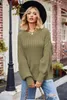 Kobiety swetry 2023 Kobiety żółte duże ciepły ciepły rękaw SWEATER LADY O NECK SIDY KNIT KIT JUCNE Zime Kobiety Skoczki