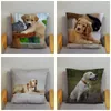 Pillow Smart Labrador Retriever Dog Cover Soft Short Plush 45 45cm Case Home Decor Animal Pillows For Sofa Car