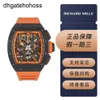 Richardmill Watches Montre mécanique Richar Mille Rm011 Orange Storm Noir Céramique Édition Limitée 30 Yuan Mode Homme Loisirs Affaires Sports Mac