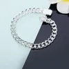 Charm Armbanden OMR Promotie Uitverkoop Zilveren Mode-sieraden Luxe Vergulde Kettingen Armband Heren (Maat: 10MM 8inch)