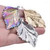 Pendant Necklaces Large Leaf Stainless Steel VIntage DIY Gothic Charm Giant Leaves Earring Necklace Jewelry Making Trendy Craft Supplies